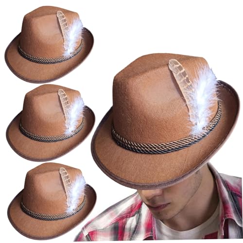 Blogiiup 3PCS Bayerische Hut, 12x11x5 '' Alpine Bayer Oktoberfest Hut, Retro Ladies Bayies Hut, Erwachsene Oktoberfest Kostüm für Männer, Dunkelbraun Blogiiup 3PCS Bayerische Hut, 12x11x5 '' Alpine Bayer Oktoberfest Hut, Retro Ladies Bayies Hut, Erwachsene Oktoberfest Kostüm für Männer, Dunkelbraun von Blogiiup