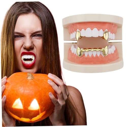 Blogiiup Vampirzähne, Vampirzähne 1Set Golden Glossy Plated Hip Hops Fangs für Cosplay -obere Bodenzähne für Männer und Frauenzubehör für Halloween -Kostüm -Cosplay Blogiiup Vampirzähne, Vampirzähne 1Set Golden Glossy Plated Hip Hops Fangs für Cosplay -obere Bodenzähne für Männer und Frauenzubehör für Halloween -Kostüm -Cosplay von Blogiiup