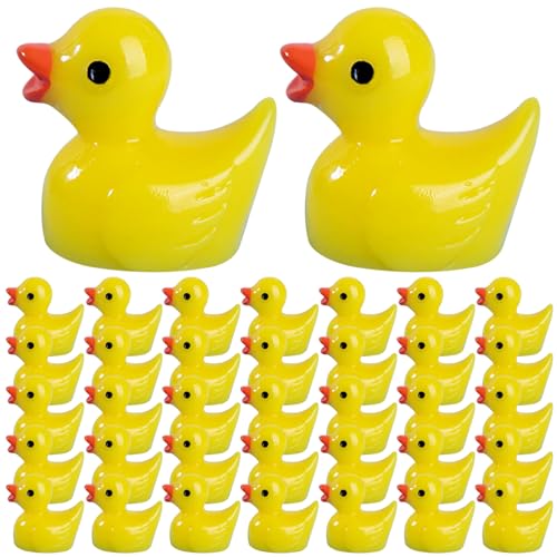 Blogiiup Winzige Enten, Mini Enten, 200pcs wasserdichte winzige, 0, 7 x 0, 6 Zoll Mini Harztiere für Heimpuppenhaus Gartenlandschaft Stopfpflanzen DIY -Handwerk, Harztiere von Blogiiup