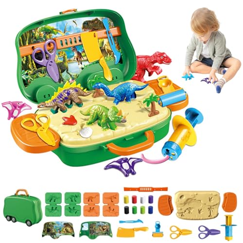 Dinosaurier-Spieltuch, Spieldach Set für Kinder farbenfrohe DIY Dinosaurier Playtough Developmental Cute Play Teig praktischer Baby Safe Playdough für Kindergärtner Geburtstagsgeschenk von Blogiiup