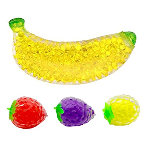 Squeeze Stress Ball, 4pcs Fruchtwasserperlen Dehnbare Kugel, Stressabbau -Drückenspielzeug, sensorisches Spielzeug für Kinder Erwachsene Aprilscherz am Tag von Blogiiup