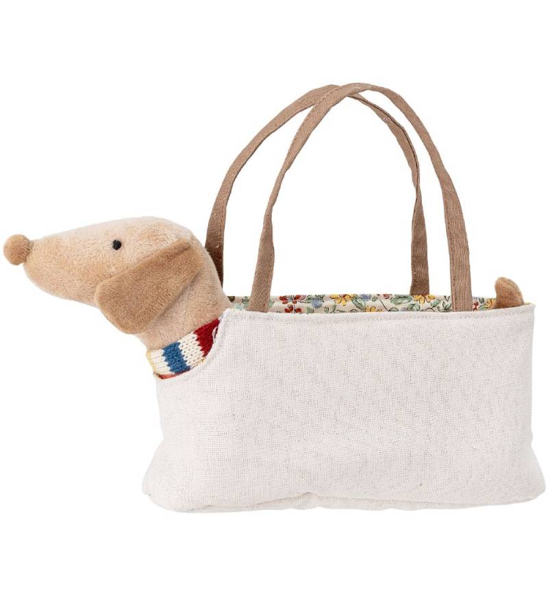 Bloomingville Kuscheltier - 15 cm - Hund m. Tasche - Bloomingville - One Size - Kuscheltiere von Bloomingville