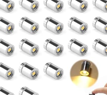 Mini-LED-Lichter, DIY-Miniatur-Licht für Bastelarbeiten, Schreibwaren, unten rotierendes Batterielicht für Papierlaterne, Party-Dekoration, Basteln, Puppenhaus-Zubehör (warmweißes Licht) von Bloomique