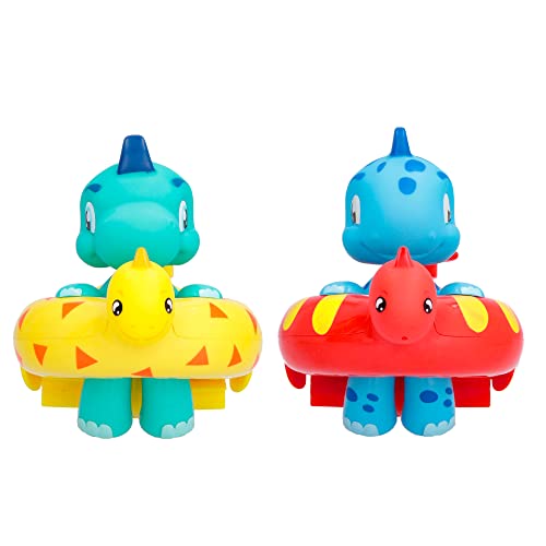 BLOOPIES Floaties Dinos | 2 Badefiguren Atlas und Artie; sie spritzen Wasser und machen Blubberblasen – Badespielzeug für Jungen und Mädchen von Bloopies