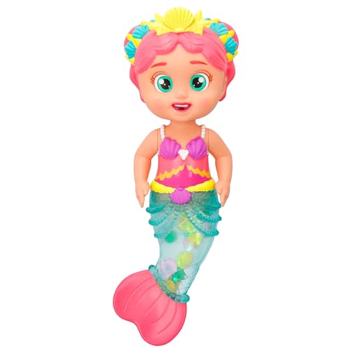 BLOOPIES Shimmer Mermaids Harper Bade- und Wasserspielzeug zum Sammeln Eine Meerjungfrau, die Wasser spritzt und Blasen Macht! Geschenkspielzeug für Mädchen und Jungen ab 18 Monaten von Bloopies