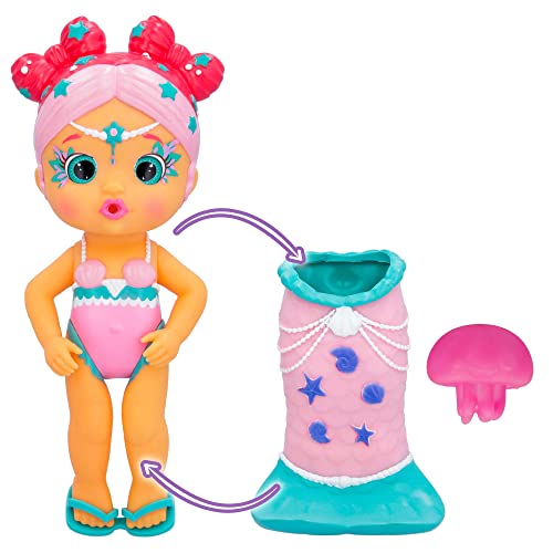 BLOOPIES Meerjungfrauen Magic Tails Layla I Meerjungfrauen Puppe mit abnehmbarer Schwanzflosse und Wasserfreund; Wasser spritzen und Blasen machen | Badespaß für Kinder ab 18 Monaten. von Bloopies