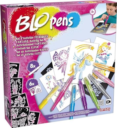 Blopens - Set für magische Aktivitäten mit Pustestiften und wiederverwendbaren Schablonen - Kreativset für Kinder ab 5 Jahren - Themen: Feen, Einhörner und Meerjungfrauen - Perfekt für Bastelprojekte Blopens - Set für magische Aktivitäten mit Pustestiften und wiederverwendbaren Schablonen - Kreativset für Kinder ab 5 Jahren - Themen: Feen, Einhörner und Meerjungfrauen - Perfekt für Bastelprojekte von Lansay