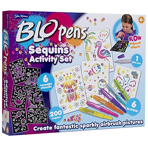 John Adams , BLOPENS Sequins Activity Set: Create fantastic sparkly airbrush pictures with sequins, Arts & crafts, Ages 4+ von Blopens
