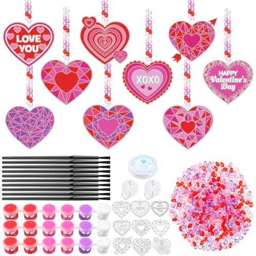 Blosssound 36 Sets Valentinstag-Sonnenfänger-Dekorationen, Herz-Sonnenfänger für Fenster, DIY, "Love You", Fenstermalerei, Kunst, Valentinstag, Sonnenfänger für Klassenzimmer, Geschenkaustausch, Blosssound 36 Sets Valentinstag-Sonnenfänger-Dekorationen, Herz-Sonnenfänger für Fenster, DIY, "Love You", Fenstermalerei, Kunst, Valentinstag, Sonnenfänger für Klassenzimmer, Geschenkaustausch, von Blosssound
