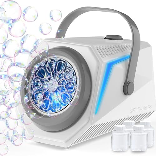 Blubbel LED Seifenblasenmaschine, 4X 90ml Seifenblasenflüssigkeit Tank, Seifenblasen Maschine, Seifenblasenpistole Kinder, Luftblasen Bazooka Bubble Maschine, Geschenk, Hochzeit Blubbel LED Seifenblasenmaschine, 4X 90ml Seifenblasenflüssigkeit Tank, Seifenblasen Maschine, Seifenblasenpistole Kinder, Luftblasen Bazooka Bubble Maschine, Geschenk, Hochzeit von Blubbel