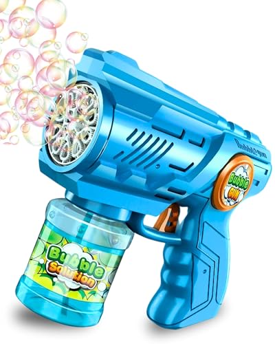 Blubbel Seifenblasenpistole, LED Seifenblasenmaschine, 120ml Seifenblasenflüssigkeit Tank, Seifenblasen Pistole, Blasen Kanone, Luftblasen Bazooka Bubble Gun, Geschenke für Kinder, Hochzeit von Blubbel