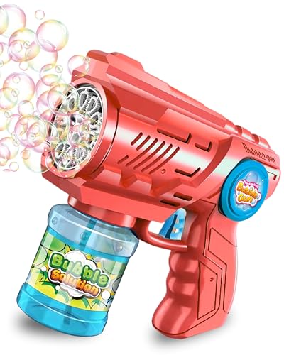 Blubbel Seifenblasenpistole, LED Seifenblasenmaschine, 100ml Seifenblasenflüssigkeit Tank, Seifenblasen Pistole, Blasen Kanone, Luftblasen Bazooka Bubble Gun, Geschenke für Kinder, Hochzeit von Blubbel