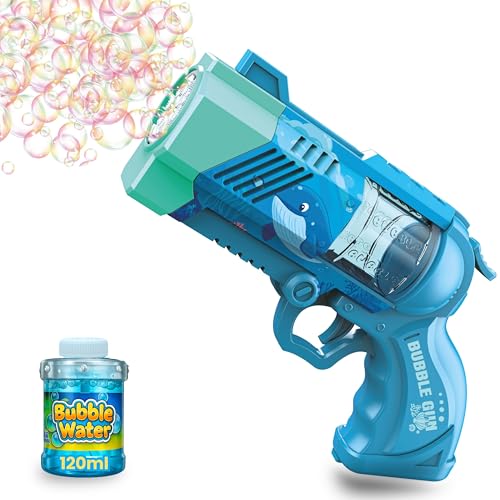 Blubbel Seifenblasenpistole, LED Seifenblasenmaschine, 90ml Seifenblasenflüssigkeit Tank, Seifenblasen Pistole, Blasen Kanone, Luftblasen Bazooka Bubble Gun, Geschenke für Kinder, Hochzeit von Blubbel