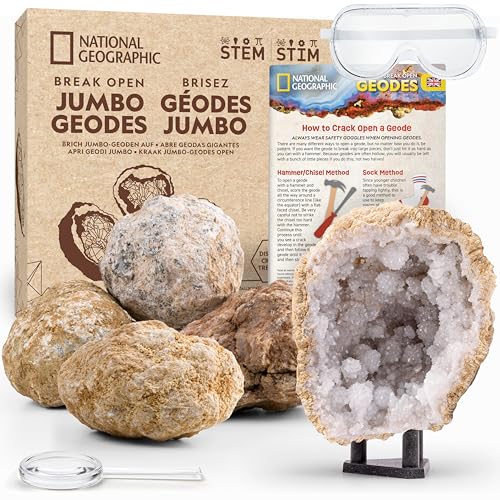 Blue Marble NATIONAL Geographic 5 Jumbo-Geoden Aufbrech-Set – Mint Wissenschaftsset für Jungen & Mädchen, Brich Deine eigenen Geoden auf + Schutzbrille & Ausstellungsständer Blue Marble NATIONAL Geographic 5 Jumbo-Geoden Aufbrech-Set – Mint Wissenschaftsset für Jungen & Mädchen, Brich Deine eigenen Geoden auf + Schutzbrille & Ausstellungsständer von Blue Marble