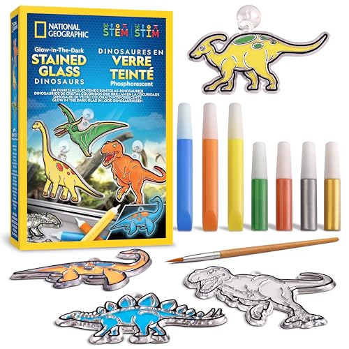 Blue Marble NATIONAL Geographic Bastelset für Kinder – Dinosaurier im Glasmalerei-Stil mit leuchtenden Farben, Fensterdeko & Sonnenfänger, Kreativset für Kinder von 4–8 Jahren Blue Marble NATIONAL Geographic Bastelset für Kinder – Dinosaurier im Glasmalerei-Stil mit leuchtenden Farben, Fensterdeko & Sonnenfänger, Kreativset für Kinder von 4–8 Jahren von Blue Marble