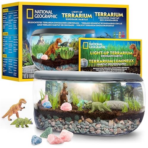 Blue Marble NATIONAL Geographic Dino-Terrarien-Set mit Beleuchtung – Baue EIN Dinosaurier-Habitat mit echten Pflanzen & Edelsteinen, Wissenschaftsset für Kinder Blue Marble NATIONAL Geographic Dino-Terrarien-Set mit Beleuchtung – Baue EIN Dinosaurier-Habitat mit echten Pflanzen & Edelsteinen, Wissenschaftsset für Kinder von Blue Marble