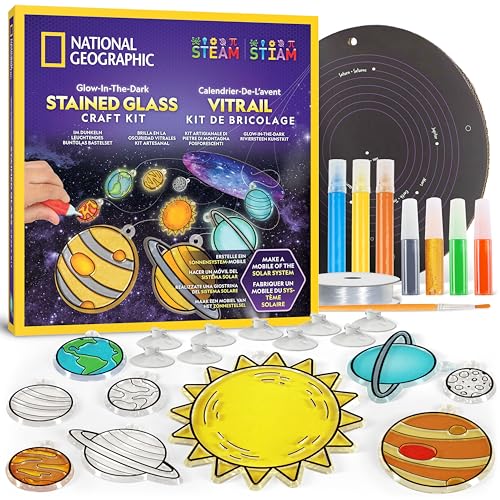 Blue Marble NATIONAL Geographic Fensterkunst-Kit für Kinder – Bastelset Sonnensystem im Glasmalerei-Stil mit leuchtenden Planeten, als Fensterbild oder Mobile für Decke & Weltraum-Deko verwenden Blue Marble NATIONAL Geographic Fensterkunst-Kit für Kinder – Bastelset Sonnensystem im Glasmalerei-Stil mit leuchtenden Planeten, als Fensterbild oder Mobile für Decke & Weltraum-Deko verwenden von Blue Marble