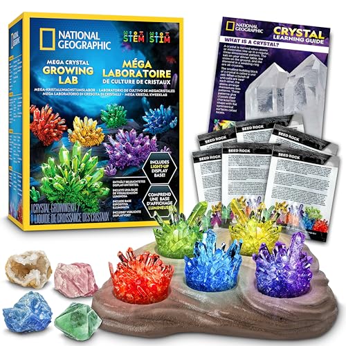Blue Marble NATIONAL Geographic Mega Kristallzucht-Set für Kinder – Züchte 6 Kristalle mit Leuchtständer, Wissenschaftsgeschenk für Kinder 8-12, Kristall-Experiment, Mint-Set für Jungen & Mädchen Blue Marble NATIONAL Geographic Mega Kristallzucht-Set für Kinder – Züchte 6 Kristalle mit Leuchtständer, Wissenschaftsgeschenk für Kinder 8-12, Kristall-Experiment, Mint-Set für Jungen & Mädchen von Blue Marble