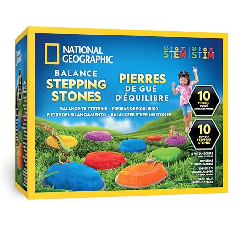 Blue Marble NATIONAL Geographic Trittsteine für Kinder – 10 robuste, rutschfeste Steine fördern die grobmotorischen Fähigkeiten von Kleinkindern, Balance-Steine, Hindernisparcours Blue Marble NATIONAL Geographic Trittsteine für Kinder – 10 robuste, rutschfeste Steine fördern die grobmotorischen Fähigkeiten von Kleinkindern, Balance-Steine, Hindernisparcours von Blue Marble