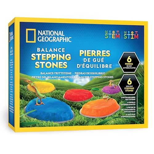 Blue Marble NATIONAL Geographic Trittsteine für Kinder – 6 robuste, rutschfeste Steine fördern die grobmotorischen Fähigkeiten von Kleinkindern, Balance-Steine, Hindernisparcours Blue Marble NATIONAL Geographic Trittsteine für Kinder – 6 robuste, rutschfeste Steine fördern die grobmotorischen Fähigkeiten von Kleinkindern, Balance-Steine, Hindernisparcours von Blue Marble