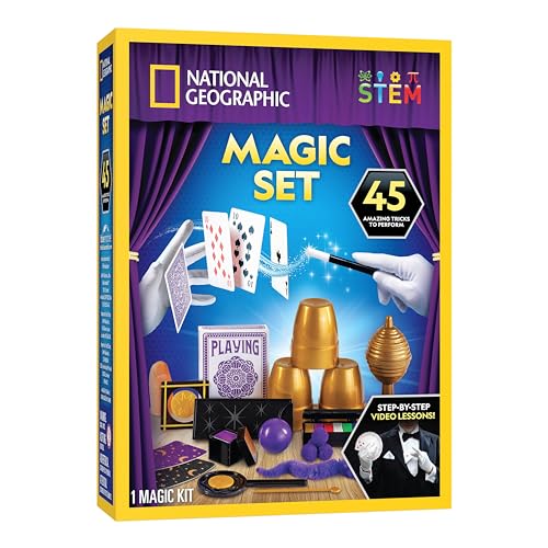 Blue Marble National Geographic Kids Magic Set - 45 Zaubertricks für Kinder zum Durchführen mit Schritt-für-Schritt-Videoanleitung für jeden Trick, bereitgestellt von einem professionellen Zauberer von Blue Marble