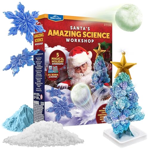 Blue Marble Santas Weihnachtswissenschafts-Workshop - Festliches Mint-Set für Kinder mit 5 magischen Experimenten & 20 Bonusaktivitäten, Bildungsspielzeug, Kinder ab 8 Jahren von Blue Marble