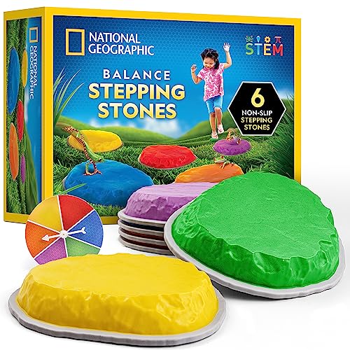 NATIONAL GEOGRAPHIC Balancesteine für Kinder - 6 strapazierfähige, rutschfeste Steine fördern das Gleichgewicht und die motorischen Fähigkeiten von Kleinkindern, drinnen und draußen, Balanciersteine NATIONAL GEOGRAPHIC Balancesteine für Kinder - 6 strapazierfähige, rutschfeste Steine fördern das Gleichgewicht und die motorischen Fähigkeiten von Kleinkindern, drinnen und draußen, Balanciersteine von Blue Marble