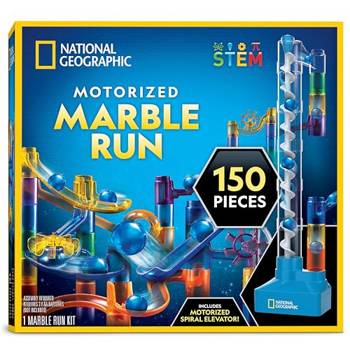 NATIONAL Geographic Murmelbahn mit motorisiertem Aufzug - 150-teiliges Set, motorisierte Spirale, 30 Murmeln, Aufbewahrungstasche, Perpetuum Mobile, Murmelspiel, Physikspielzeug für Kinder NATIONAL Geographic Murmelbahn mit motorisiertem Aufzug - 150-teiliges Set, motorisierte Spirale, 30 Murmeln, Aufbewahrungstasche, Perpetuum Mobile, Murmelspiel, Physikspielzeug für Kinder von Blue Marble