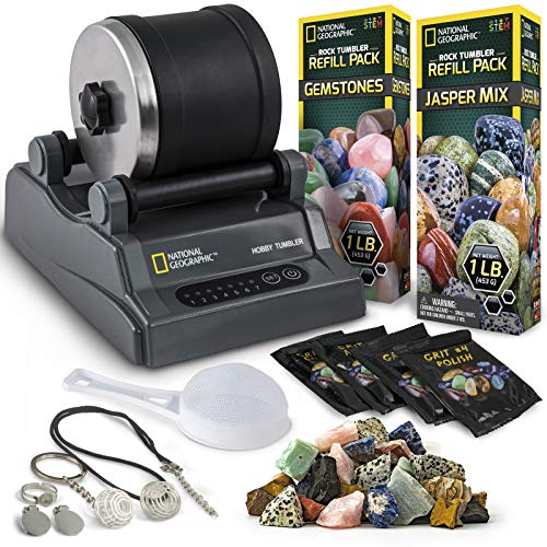 National Geographic Hobby Tumbler – Stein-Polierer für Kinder und Erwachsene, geräuschreduziertes Fass, Körnung, 1,1 kg roher Edelstein & Jaspis-Mix, tolles STEM-Hobby-Set National Geographic Hobby Tumbler – Stein-Polierer für Kinder und Erwachsene, geräuschreduziertes Fass, Körnung, 1,1 kg roher Edelstein & Jaspis-Mix, tolles STEM-Hobby-Set von Blue Marble