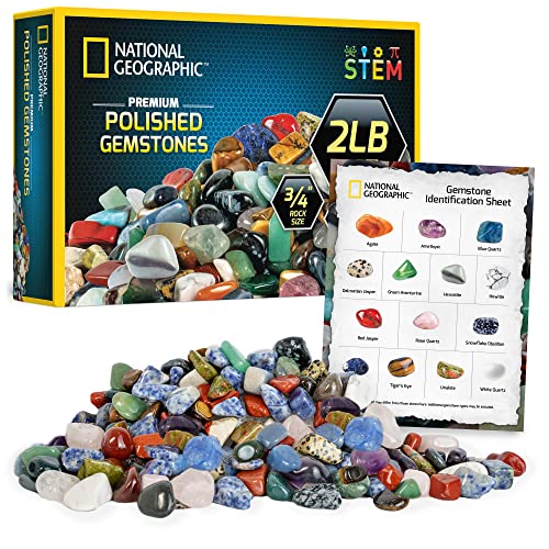 National Geographic Premium Polierte Steine - 907 Gramm 1,9 cm geschliffene Steine und Kristalle im Großformat, über 4500 Karat, Edelsteine für Kinder, Gesteins- und Mineralien-Set, Mint-Spielzeug National Geographic Premium Polierte Steine - 907 Gramm 1,9 cm geschliffene Steine und Kristalle im Großformat, über 4500 Karat, Edelsteine für Kinder, Gesteins- und Mineralien-Set, Mint-Spielzeug von Blue Marble