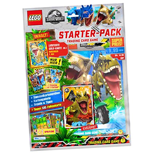 Lego Jurassic World Serie 2 Karten - Sammelkarten Trading Cards Bundle - 1 Starter + 10 Originale Hüllen von Blue Ocean / STRONCARD