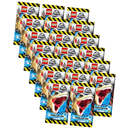 Lego Jurassic World Serie 2 Karten - Trading Cards - 20 Booster Sammelkarten Bundle + 10 Originale Hüllen von Blue Ocean / STRONCARD