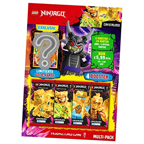 Lego Ninjago Karten Trading Cards Serie 8 - Crystalized (2023) - 1 Multipack Sammelkarten Bundle + 10 Originale Hüllen von Blue Ocean / STRONCARD