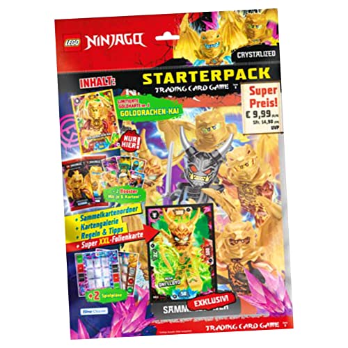 Lego Ninjago Karten Trading Cards Serie 8 - Crystalized (2023) - 1 Starter Sammelkarten Bundle + 10 Originale Hüllen von Blue Ocean / STRONCARD