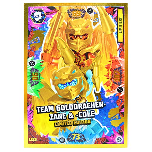 Lego Ninjago Karten Trading Cards Serie 8 - Crystalized (2023) - LE20 Gold Karte Sammelkarten Bundle + 10 Originale Hüllen von STRONCARD