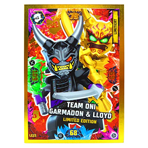 Lego Ninjago Karten Trading Cards Serie 8 - Crystalized (2023) - LE21 Gold Karte Sammelkarten Bundle + 10 Originale Hüllen von Blue Ocean / STRONCARD