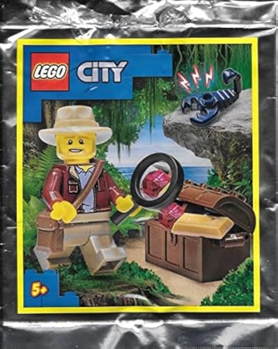 Lego City Dschungelforscher Minifiguren-Folien-Set (Beutel) - 6 Teile + 1 Minifigur - 6 Jahre - 12 Jahre - Lego City Promo-Folien-Set von Blue Ocean