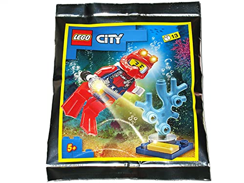 LEGO City Deep Sea Diver Minifigur Folien-Set 952012 (verpackt in Beutel) von Blue Ocean