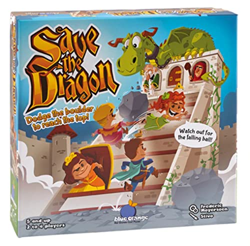 Blue Orange | Save The Dragon | Kinderspiel | Geschicklichkeitsspiel | 2-4 Spieler | Ab 5+ Jahren | 15+ Minuten | Deutsch | Mehrsprachig von Blue Orange