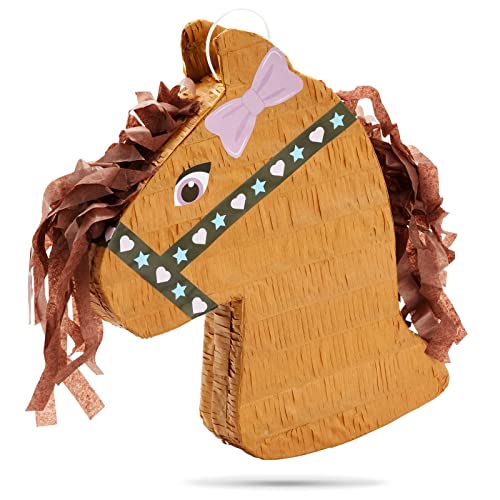 Pferdekopf-Pinata für Geburtstagsparty zum Befüllen mit Süßigkeiten, Spielzeug Pferd, Pony, Braun, 30,5 x 41 x 7,5 cm Pferdekopf-Pinata für Geburtstagsparty zum Befüllen mit Süßigkeiten, Spielzeug Pferd, Pony, Braun, 30,5 x 41 x 7,5 cm von Blue Panda