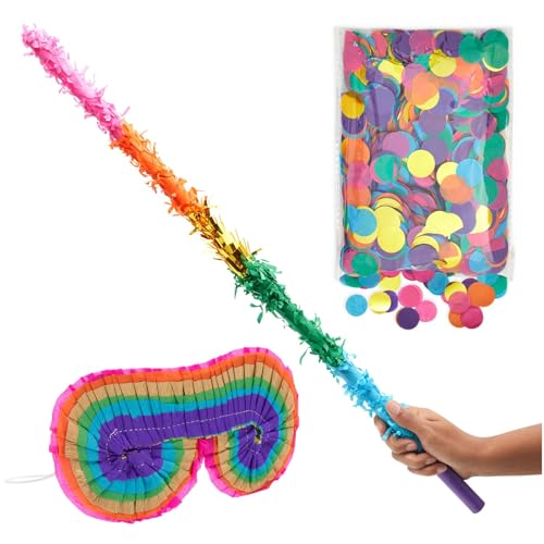 Pinata-Party-Set Inclusive Pinata-Stab, Augenbinde und Konfetti in Regenbogenfarben Pinata-Party-Set Inclusive Pinata-Stab, Augenbinde und Konfetti in Regenbogenfarben von Blue Panda