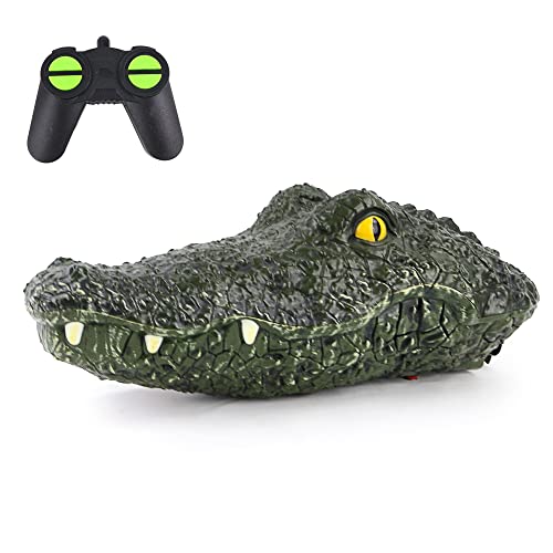 TURBO CHALLENGE Blue Sky 094876 Radio Controlled Crocodile Head with a Water Drain System Green 30 cm Plastic for Ages 6 and Up 2 AAA Batteries 1.5 V Batteries Included von TURBO CHALLENGE