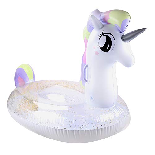 BLUE SKY - Riesige Einhorn-Schwimmboje - Aufblasbar - 069071 - Weiß - Vinyl - 115 cm x 85 cm - Spielzeug für Kinder und Erwachsene - Outdoor-Spiel - Pool - Reitbar - Handgelenk - Ab 3 Jahren BLUE SKY - Riesige Einhorn-Schwimmboje - Aufblasbar - 069071 - Weiß - Vinyl - 115 cm x 85 cm - Spielzeug für Kinder und Erwachsene - Outdoor-Spiel - Pool - Reitbar - Handgelenk - Ab 3 Jahren von BLUE SKY