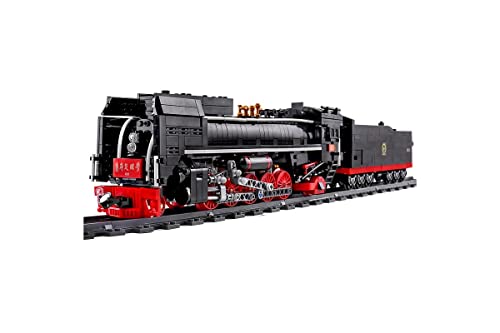 BlueBrixx 12003 Marke Mould King – Historische Qian Jin (Vorwärts) RC Lokomotive mit Tender aus Klemmbausteinen mit 1552 Bauelementen. Kompatibel mit Lego. Lieferung in Originalverpackung. von BlueBrixx