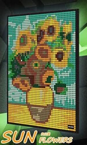 BlueBrixx 5122 Marke Wange - Gemälde: Sonnenblume aus Klemmbausteinen mit 3262 Bauelementen. Kompatibel mit Lego. Lieferung in Originalverpackung. von BlueBrixx