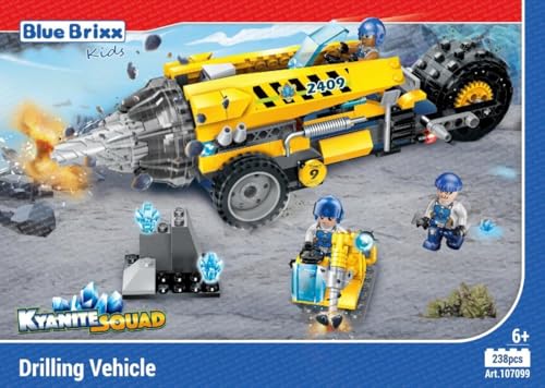 BlueBrixx Kids 107099 – Kyanite Squad: Bohrfahrzeug aus Klemmbausteinen mit 238 Bauelementen von BlueBrixx
