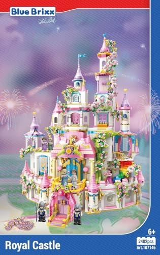 BlueBrixx Kids 107146 –Princess Leah: Königlicher Palast aus Klemmbausteinen mit 2482 Bauelementen von BlueBrixx