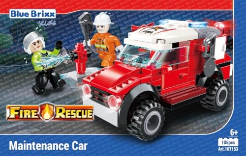 BlueBrixx Kids 107153 – Stadtfeuerwehr: Wartungsfahrzeug aus Klemmbausteinen mit 105 Bauelementen BlueBrixx Kids 107153 – Stadtfeuerwehr: Wartungsfahrzeug aus Klemmbausteinen mit 105 Bauelementen von BlueBrixx