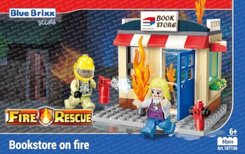 BlueBrixx Kids 107156 – Stadtfeuerwehr: Brennender Bücherladen aus Klemmbausteinen mit 88 Bauelementen BlueBrixx Kids 107156 – Stadtfeuerwehr: Brennender Bücherladen aus Klemmbausteinen mit 88 Bauelementen von BlueBrixx