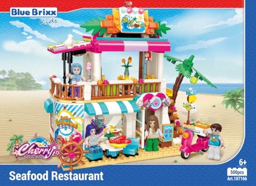 BlueBrixx Kids 107166 – Cherry: Fischrestaurant aus Klemmbausteinen mit 500 Bauelementen von BlueBrixx